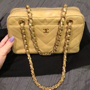 Authentic Vintage Chanel Chevron Bag